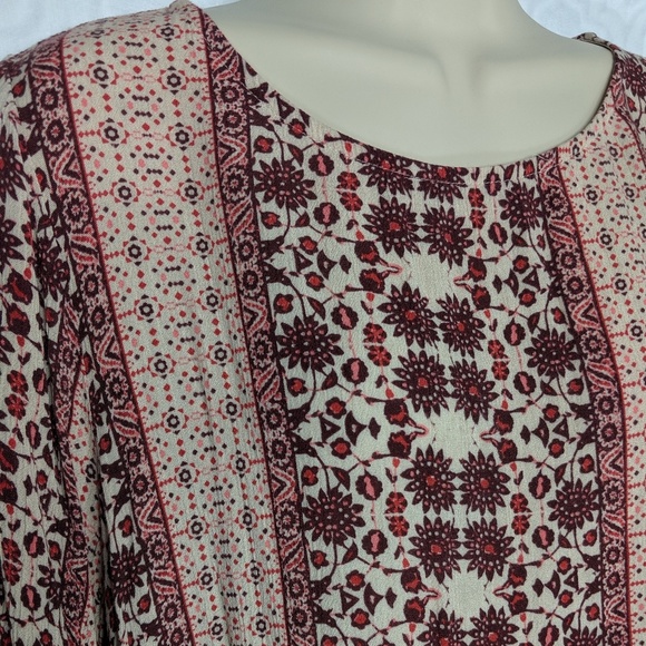 FRANCESCA'S Alya Open Back Boho Printed Top Sz L - Picture 4 of 8